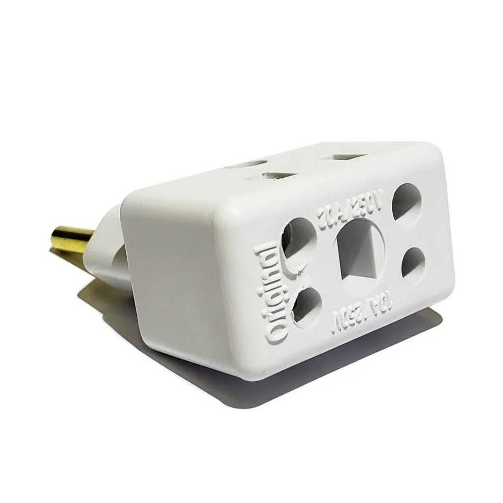 Adaptador De Tomada Flat Bob Branco
