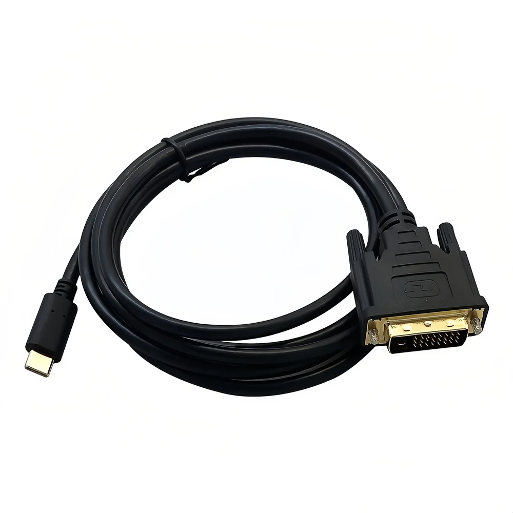 Imagem 2 de 3 do produto Cabo Conversor Usb-c Para Dvi-d - 1.8 Metros  24+1 Pinos  Chipset Interno (usb-c M X Dvi-d M) Comtac