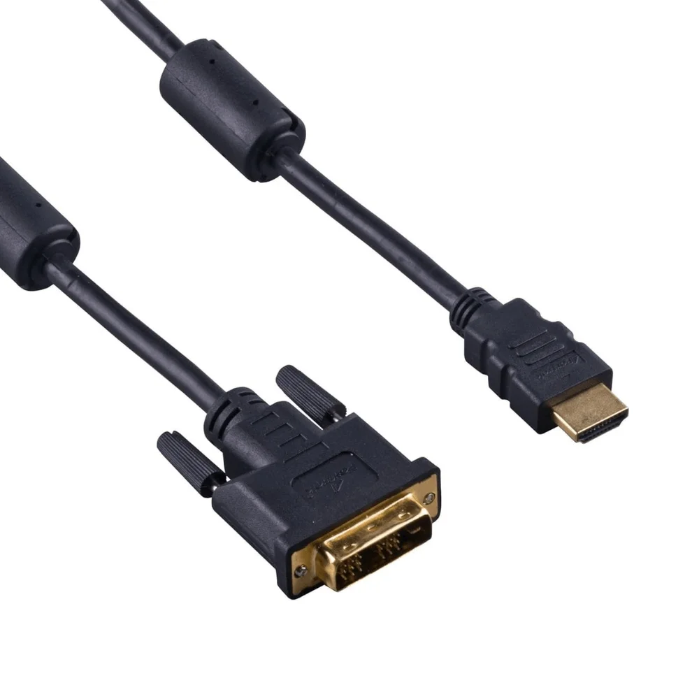 Imagem 2 de 4 do produto Cabo Conversor Dvi-d Para HDMI - 1,5 Metros - Com Filtro - Dual Link - 24+1 Pinos - Dvi M X HDMI M