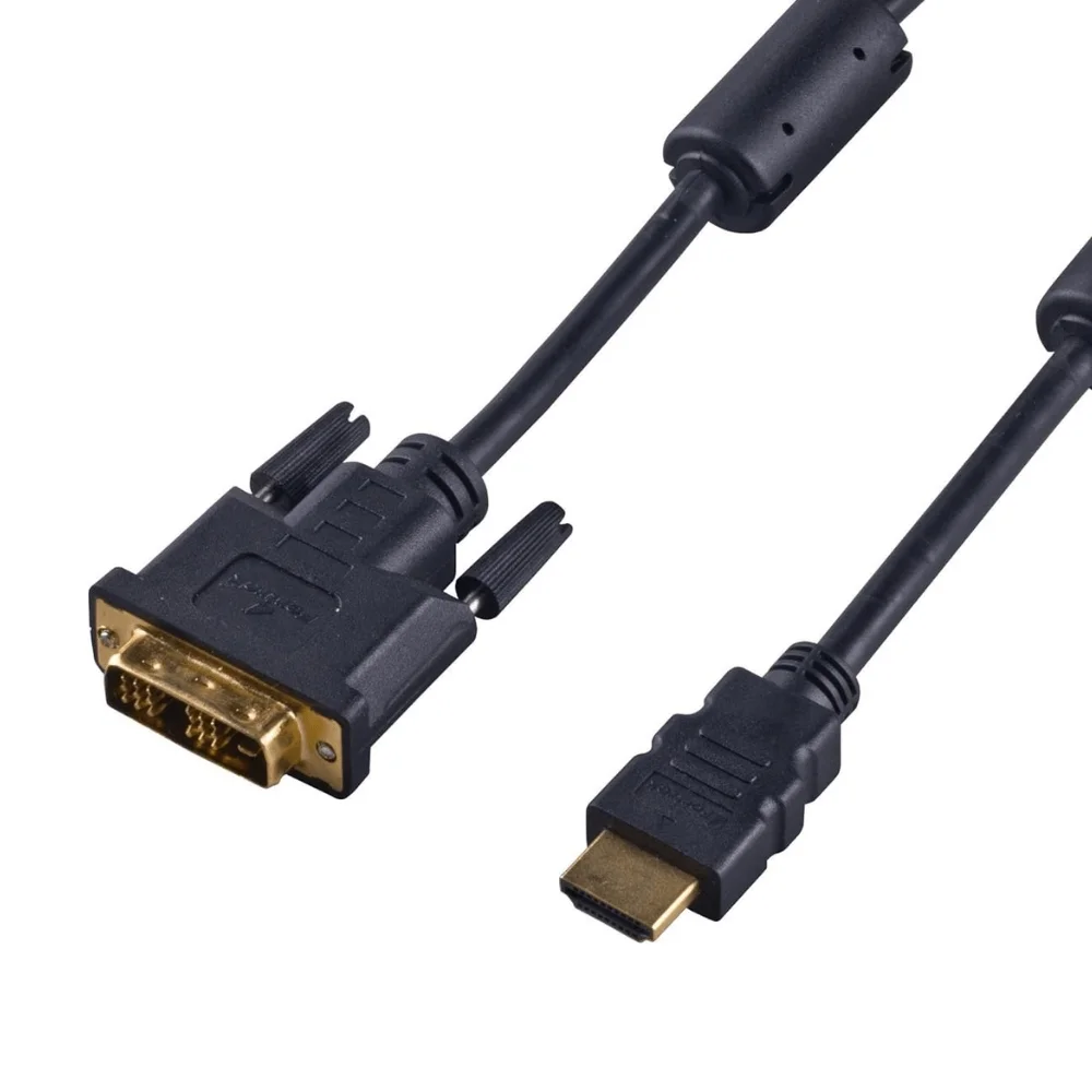 Imagem 3 de 4 do produto Cabo Conversor Dvi-d Para HDMI - 1,5 Metros - Com Filtro - Dual Link - 24+1 Pinos - Dvi M X HDMI M