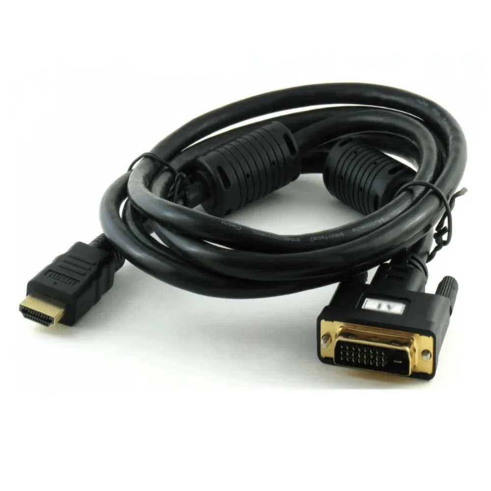 Imagem 4 de 4 do produto Cabo Conversor Dvi-d Para HDMI - 1,5 Metros - Com Filtro - Dual Link - 24+1 Pinos - Dvi M X HDMI M