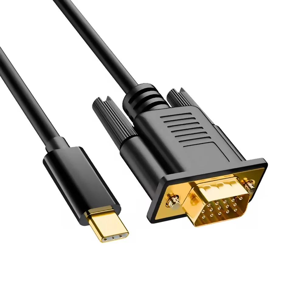 Imagem 2 de 4 do produto Cabo Conversor Usb-c Para Vga - 1.8 Metros - Chipset Interno - Full Hd (usb-c M X Vga M) - Comtac