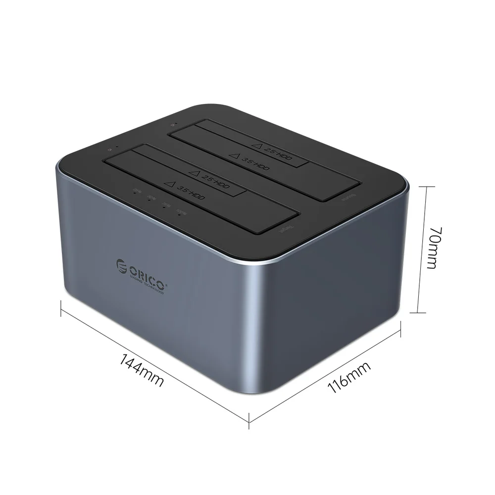 Imagem 5 de 5 do produto Dock Station Orico Sata 2,5 3,5 Clone Usb 3.2 Usb C 5gbps