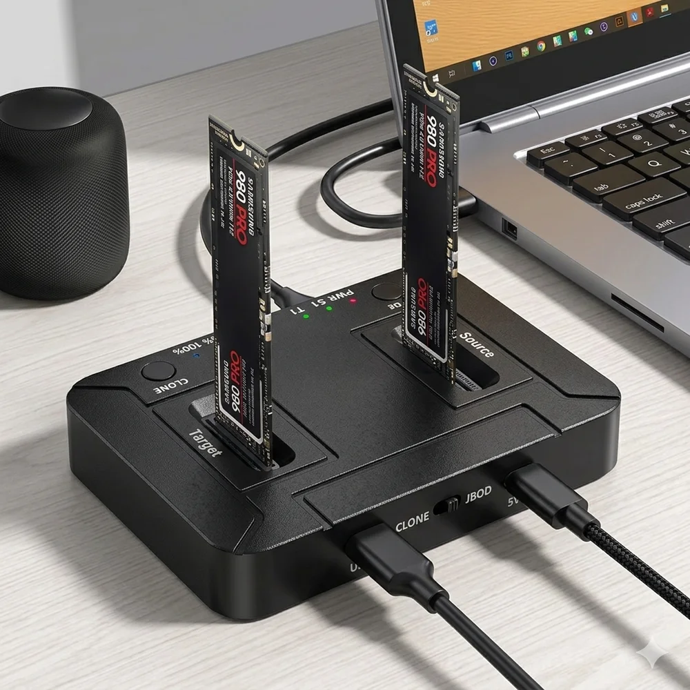 Imagem 2 de 3 do produto Docking Station Usb C M.2 Nvme E M2 Ngff Sata Função Clone