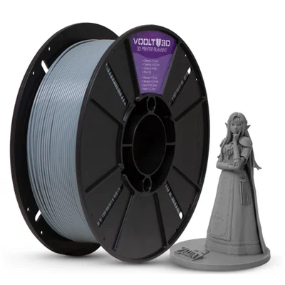 Filamento Para Impressora 3d - Pla Cinza Claro Velvet - 1kg - 1,75mm - Voolt3d