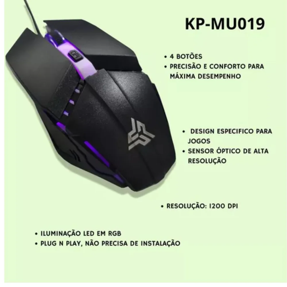 Imagem 5 de 5 do produto Mouse Optico Com Fio Knup | Kp-mu019