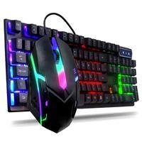Teclado Semi-Mecânico Gamer ARGB + Mouse Gamer ARGB DPi -Computador Notebook E Vídeogame O Kit Teclado e Mouse Gamer USB une qualidade e beleza. É composto por um teclado USB e teclas macias/confortáveis e um mouse óptico gamer. Possuem il