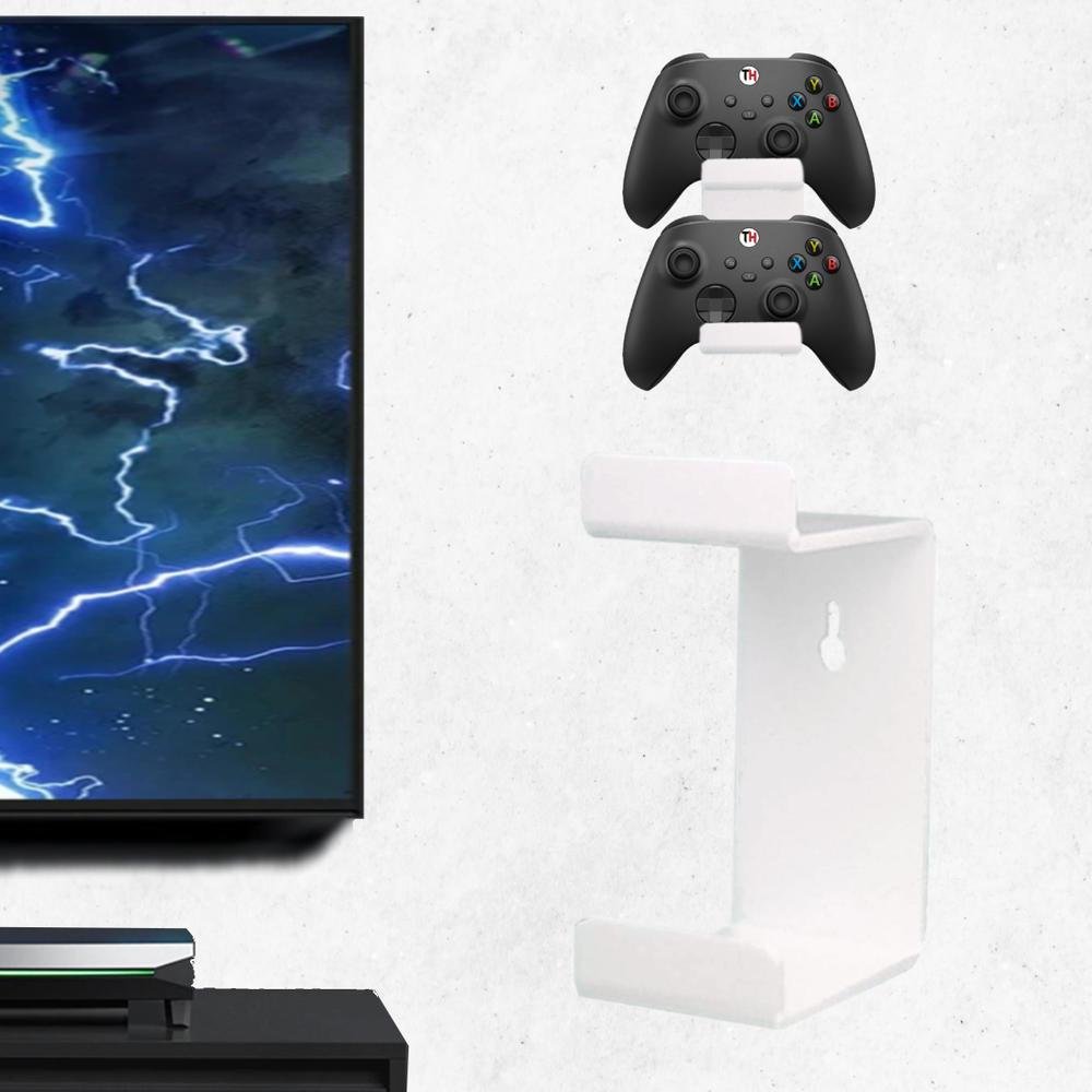 Imagem 1 de 1 do produto Suporte P/ Fone De Ouvido Headset E Controle XBOX De Parede Cor Branco