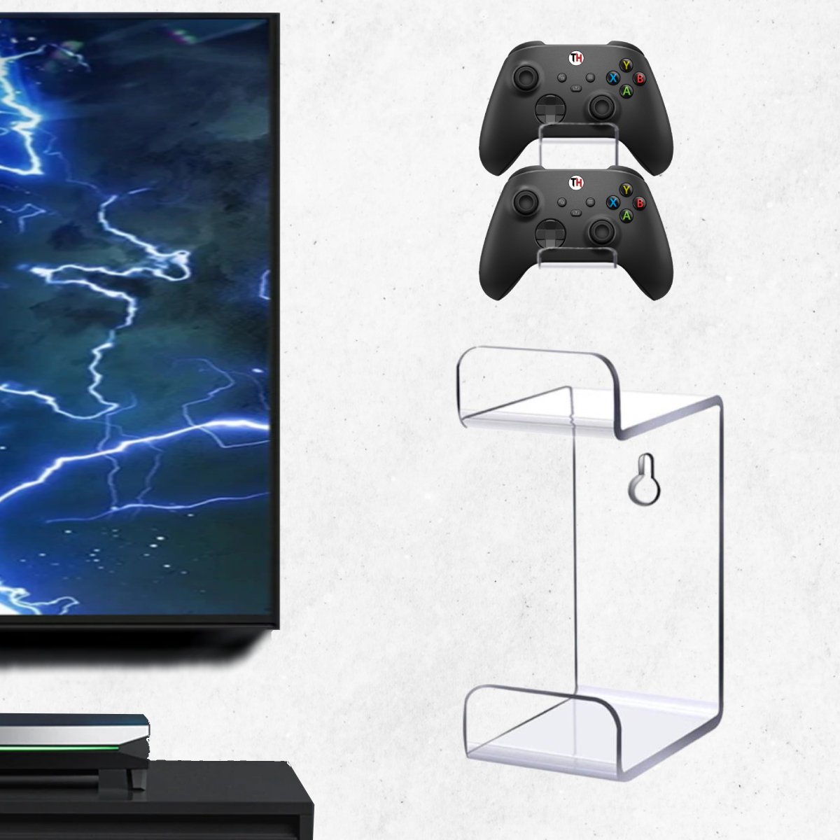 Suporte 2 Em 1 Fone De Ouvido E Controle Gamer De Parede Cor Transparente