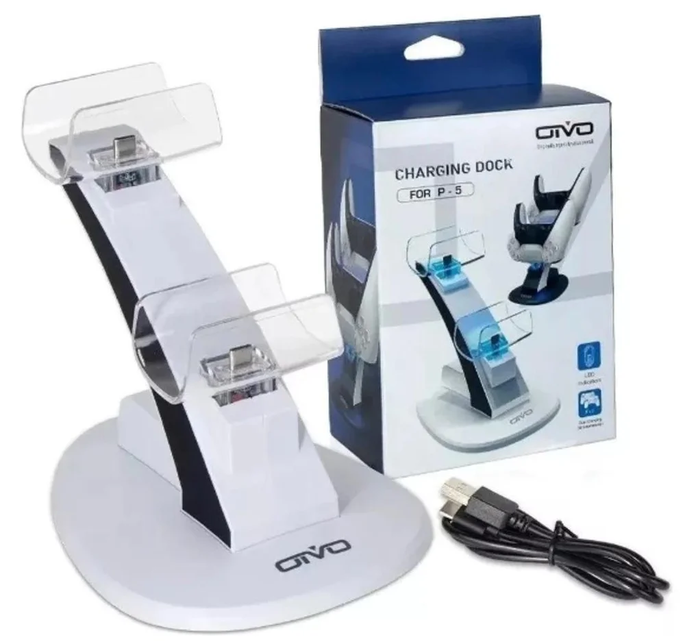 Suporte Carregador Base Controle Dualsense Playstation 5 Cor Branco