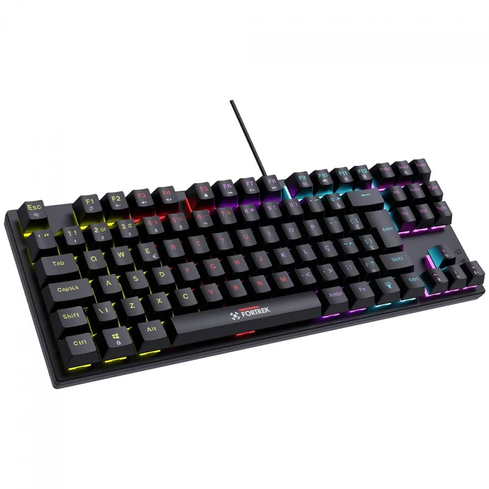 Imagem 2 de 5 do produto Teclado Gamer Mecânico Fortrek Gravity 80, Rainbow, Switch Outemu Red, Abnt2, Tkl, Preto