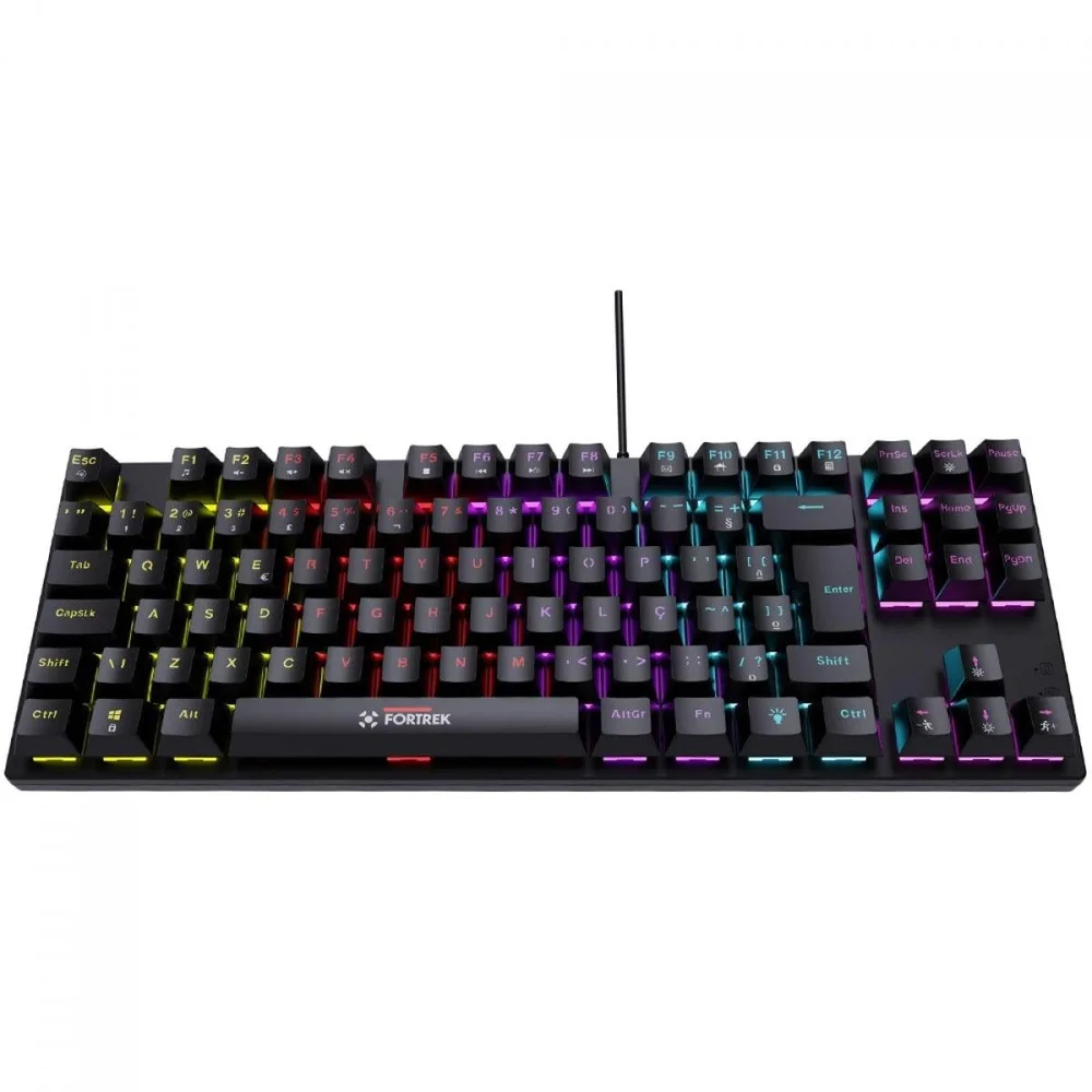 Imagem 3 de 5 do produto Teclado Gamer Mecânico Fortrek Gravity 80, Rainbow, Switch Outemu Red, Abnt2, Tkl, Preto
