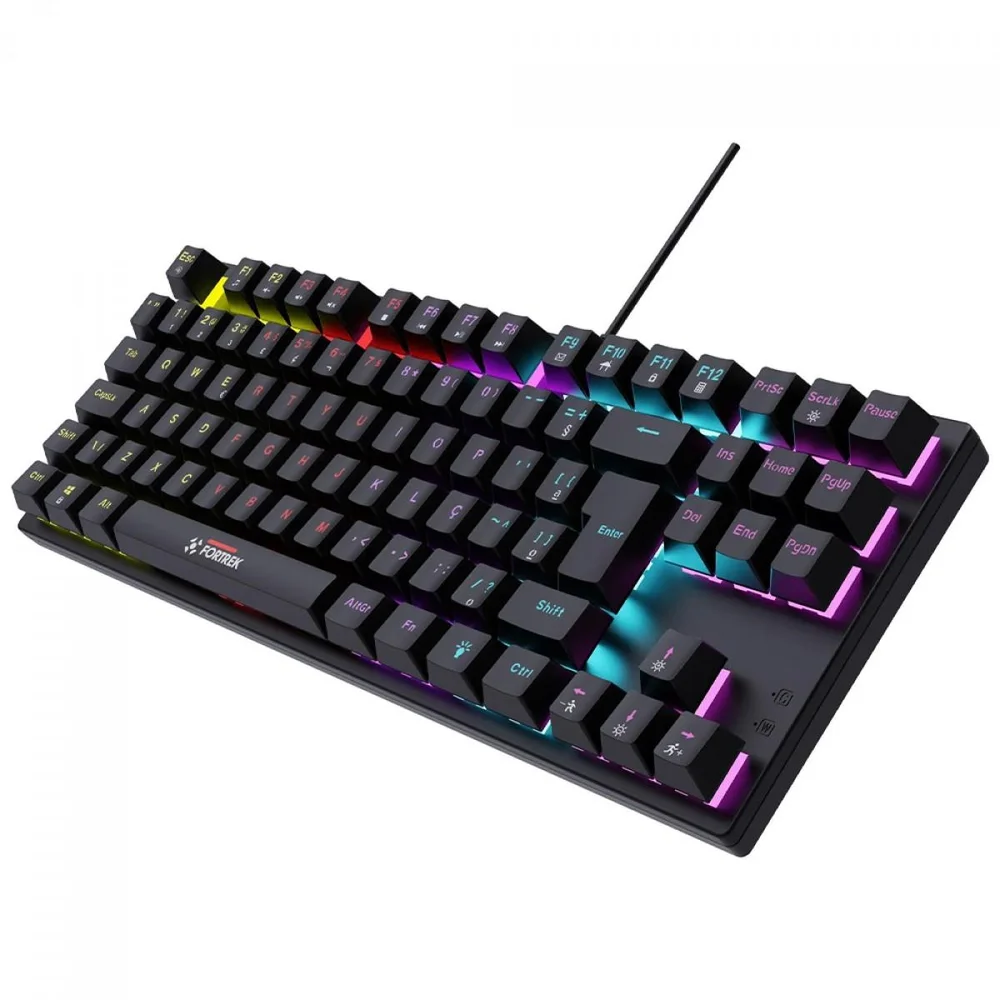 Imagem 5 de 5 do produto Teclado Gamer Mecânico Fortrek Gravity 80, Rainbow, Switch Outemu Red, Abnt2, Tkl, Preto