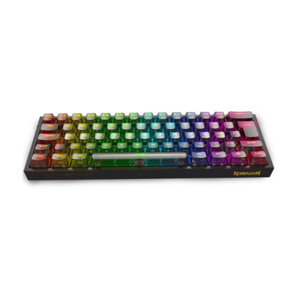 Imagem 3 de 5 do produto Teclado Mecânico Gamer Redragon Fizz RGB Clear Switch Crystal Usb Preto