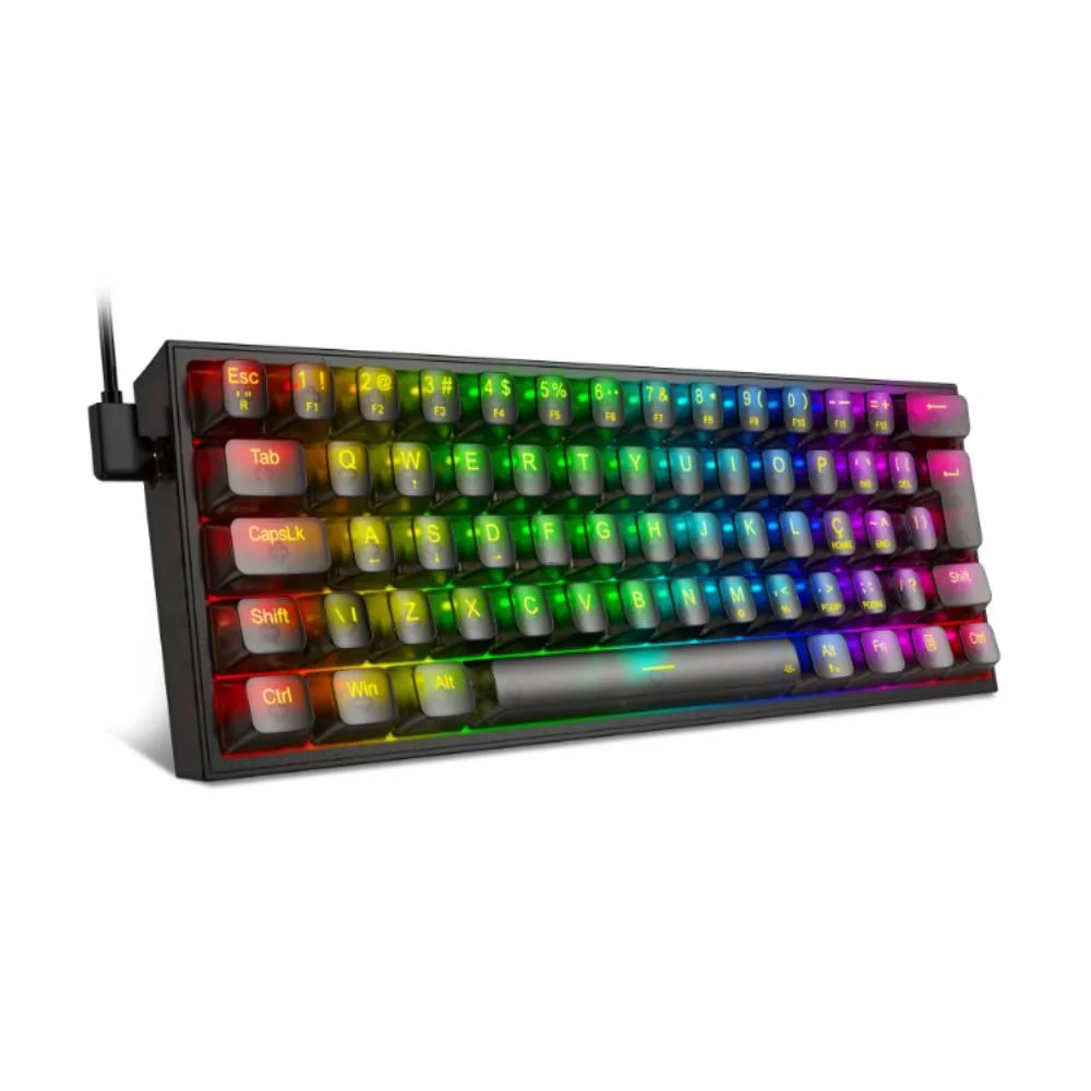 Imagem 4 de 5 do produto Teclado Mecânico Gamer Redragon Fizz RGB Clear Switch Crystal Usb Preto