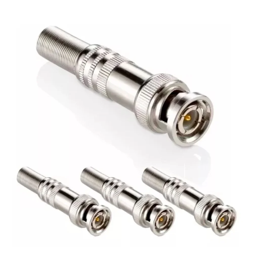 Imagem 3 de 5 do produto Kit Com 10 Conector Bnc Metal 4mm C/ Mola E Parafuso