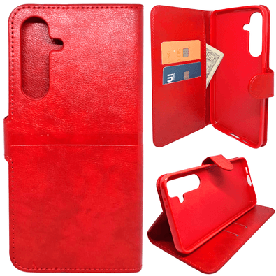 Capa Carteira Para Samsung S24 Fe (tela De 6.7) Capinha Case Cor:vermelho