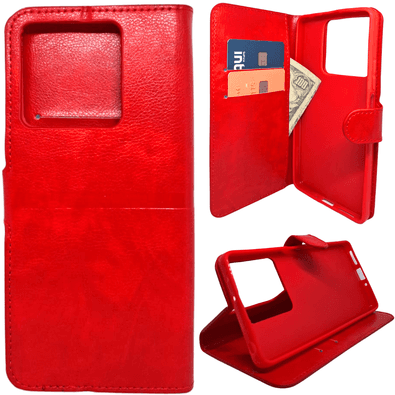 Capa Carteira Compatível Com Xiaomi Poco C65 (tela De 6.74) Capinha Case Cor:vermelho