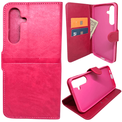 Capa Carteira Para Samsung S24 Fe (tela De 6.7) Capinha Case Cor:rosa