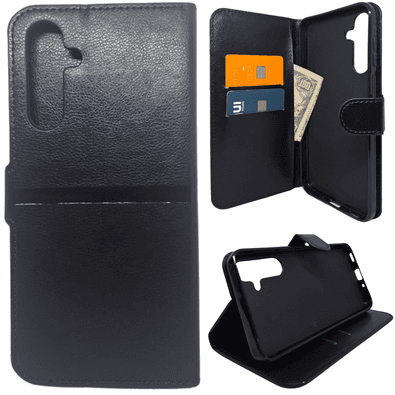 Capa Carteira Para Samsung A16 5g (tela De 6.7) Capinha Case Cor:preto