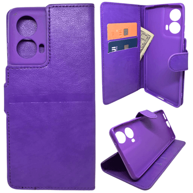 Capa Carteira Para Motorola G85 (tela De 6.67) Capinha Case Cor:roxo