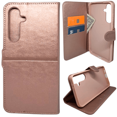 Capa Carteira Para Samsung S24 Fe (tela De 6.7) Capinha Case Cor:rose
