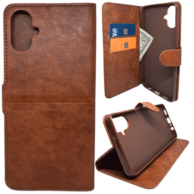 Capa Carteira Para Samsung A06 (tela De 6.7) Capinha Case Cor:marrom
