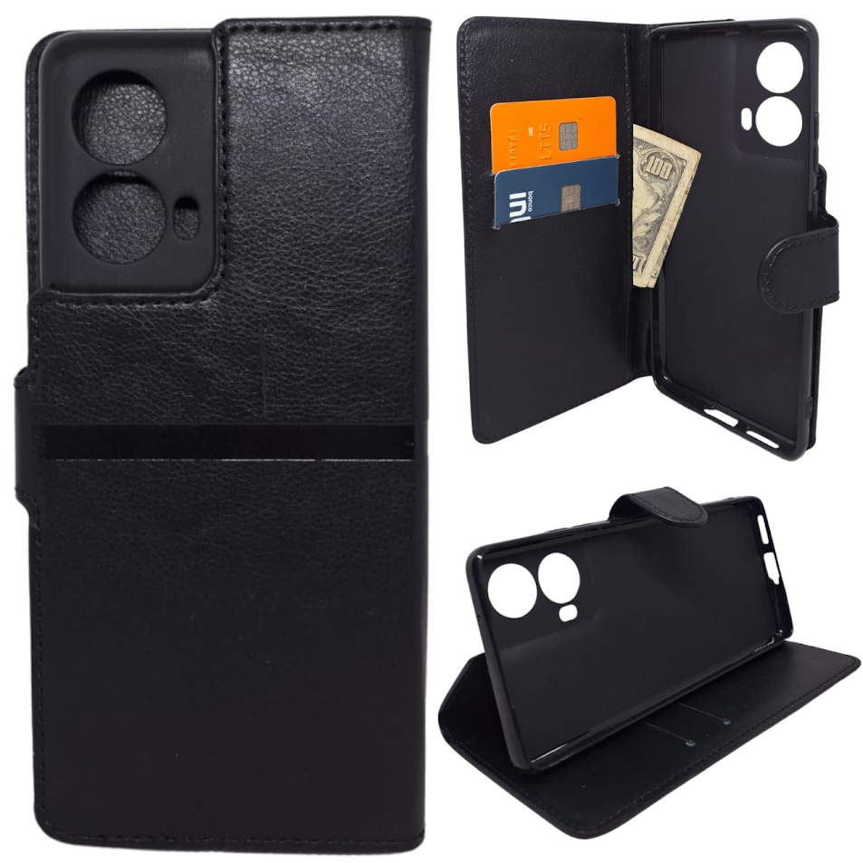 Capa Carteira Para Motorola G85 (tela De 6.67) Capinha Case Cor:preto