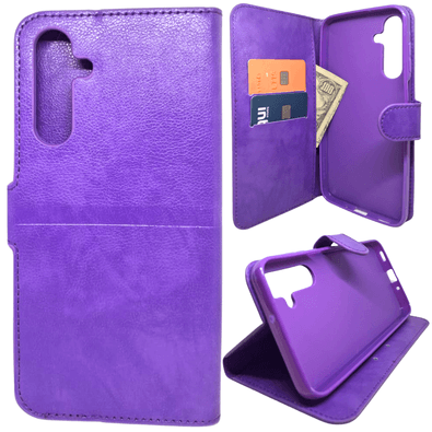Capa Carteira Para Samsung A16 5g (tela De 6.7) Capinha Case Cor:roxo