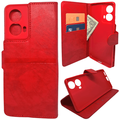 Capa Carteira Para Motorola G85 (tela De 6.67) Capinha Case Cor:vermelho