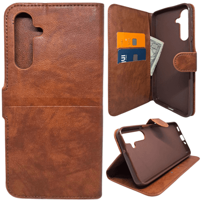 Capa Carteira Para Samsung A16 5g (tela De 6.7) Capinha Case Cor:marrom