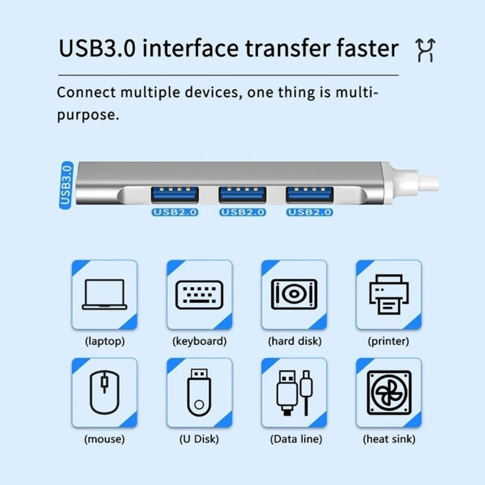 Imagem 2 de 5 do produto Hub Tipo C Com 4 Portas Usb.