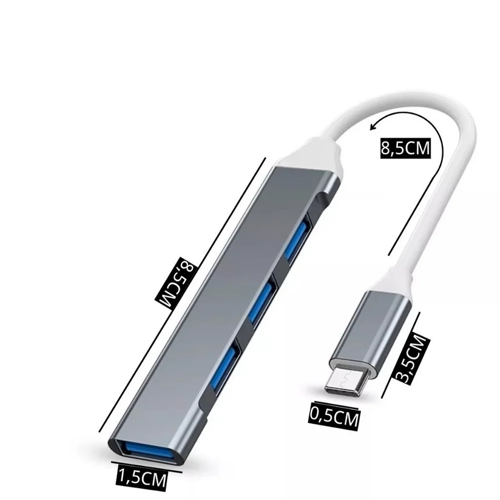 Imagem 5 de 5 do produto Hub Tipo C Com 4 Portas Usb.
