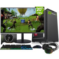 PC Gamer Completo 2eletro Win - Intel Core I5, 16gb Ram, Nvidia Geforce Gtx 4gb, SSD 480GB, Monitor 20" 75hz, Fonte 500w, Gabinete Preto Com 2 LED Fans - Pg2e-LED0113wi