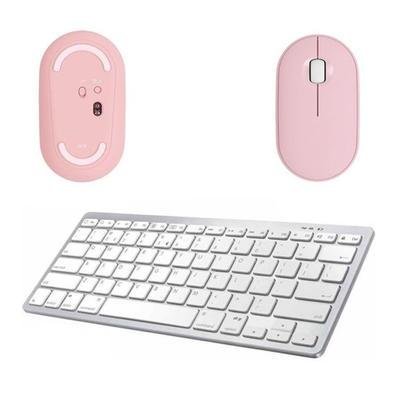 Mou Rosa/teclado Bluetooth P/galaxy Tab A8 Sm X200/x205 10,5