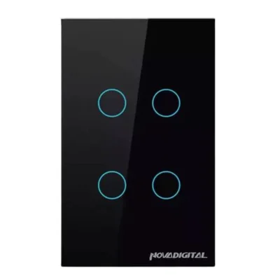 Interruptor 4x2 Smart Wifi Inteligente Nova Digital 4 Botões Touch Lite Compatível com Alexa