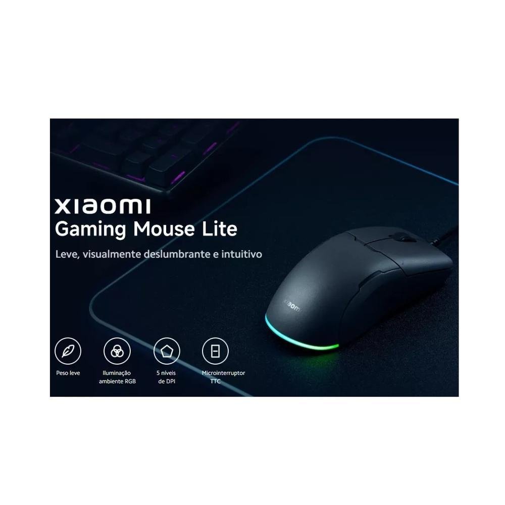 Imagem 2 de 2 do produto Mouse Xiaomi Mouse Gaming Lite 6200 Dpi 220 Ips Gamer Yxsb01ym - Preto