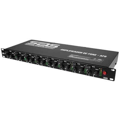 Amplificador De Fone Santo Angelo Af8 Mono 8 Canais Bivolt Cor:preto