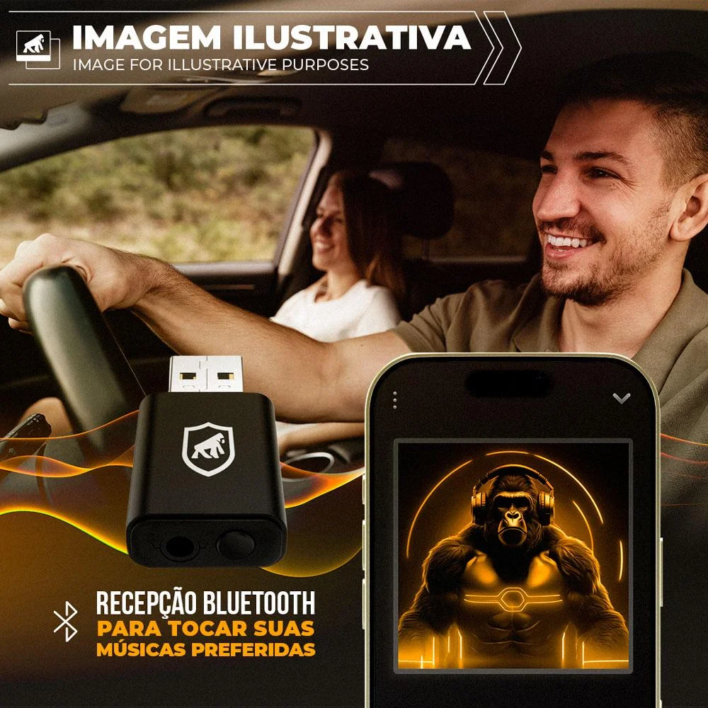 Imagem 5 de 5 do produto Adaptador Receptor De Áudio Bluetooth P2 - T10 - Gshield