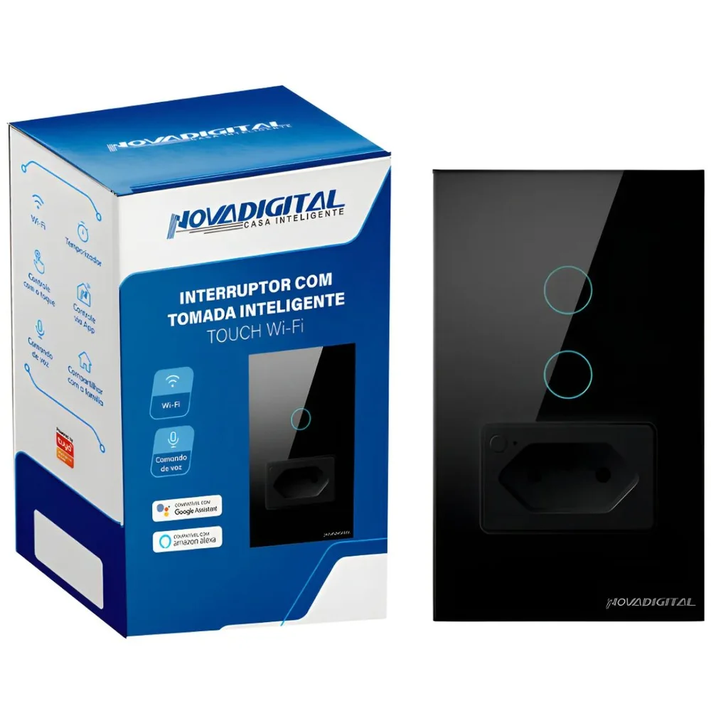 Interruptor Com Tomada Inteligente 2 Botões