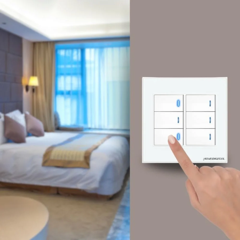 Imagem 5 de 5 do produto Interruptor Inteligente Zigbee Novadigital 4x4 6 Teclas Físicas Compatível com Alexa Google Tuya Smart Life Bivolt
