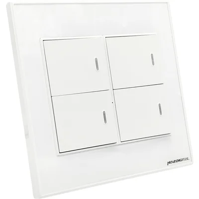 Interruptor Inteligente 4x4 Com 4 Teclas Fisicas Zigbee Novadigital Nfzb-4-b