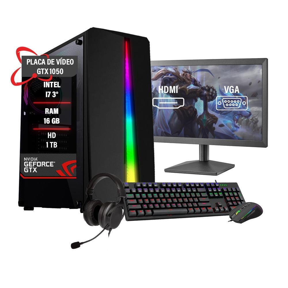 PC Gamer Completo I7 3° Gtx 1050 16gb Ram Hd 1TB SSD 120GB