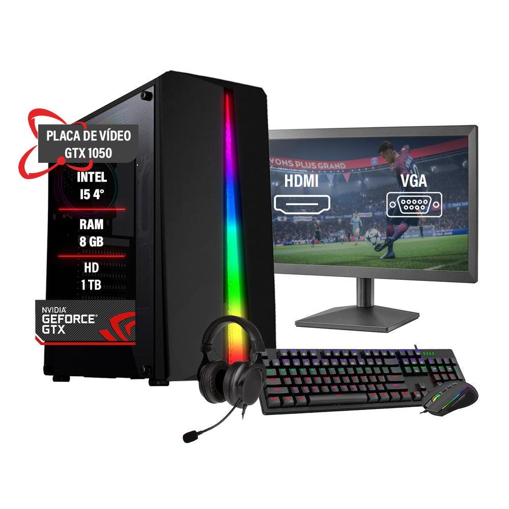 PC Gamer Completo I5 4º Geração Gtx 1050 8GB Ram Hd 1TB