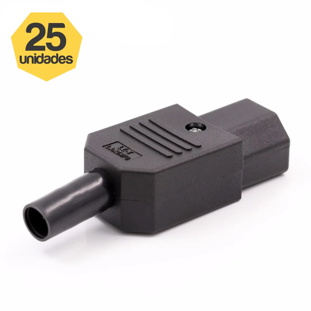 Imagem 3 de 4 do produto Kit 25 Plug Ac Tripolar C13 10a Fêmea