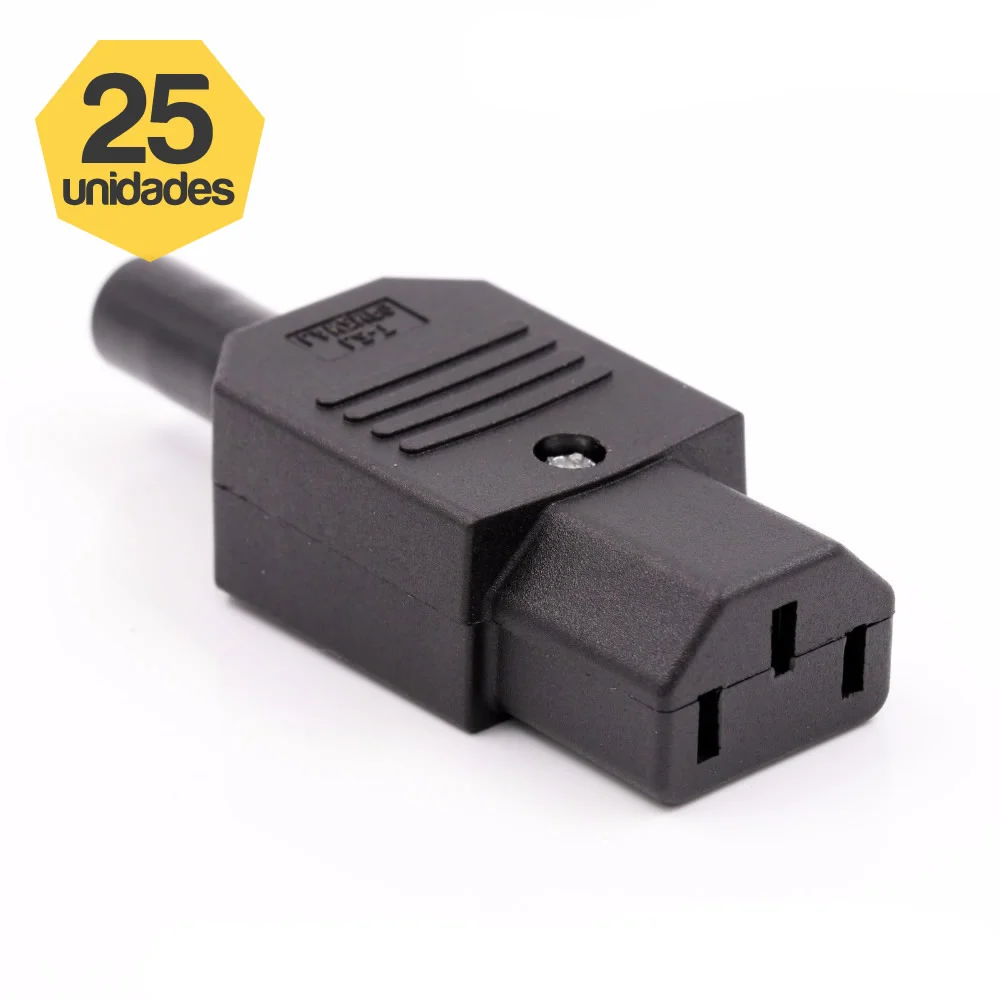 Imagem 4 de 4 do produto Kit 25 Plug Ac Tripolar C13 10a Fêmea