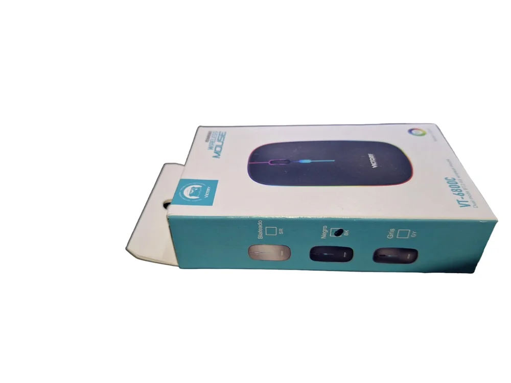 Imagem 3 de 4 do produto Mouse Óptico Sem Fio Com Bateria Recarregável, Luzes RGB, Cor Preta
