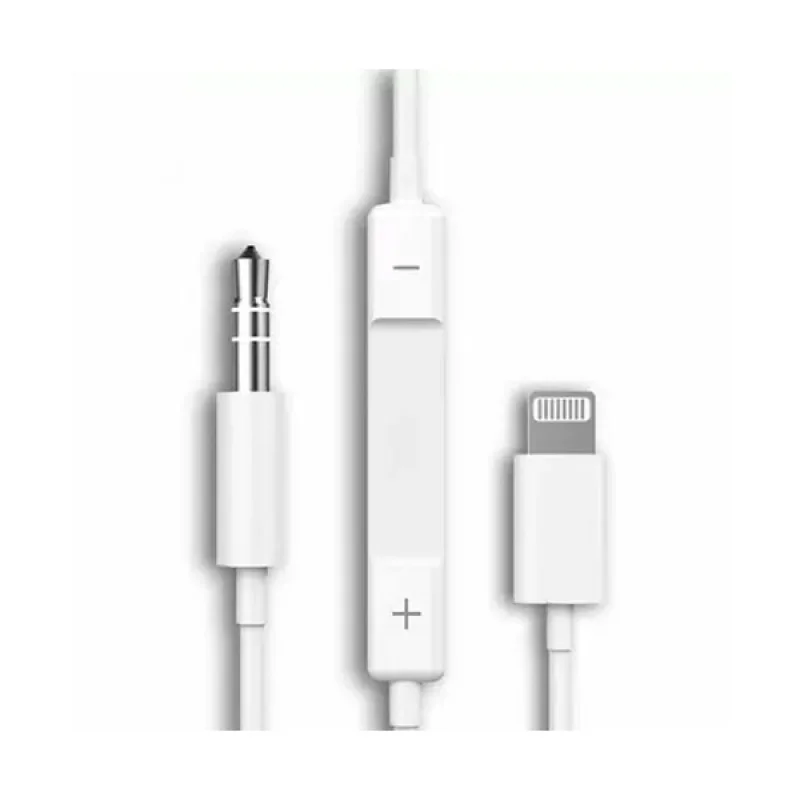 Imagem 2 de 3 do produto Cabo Auxiliar Lightning Para Iphone 3,5mm Caixa Som P2 1m
