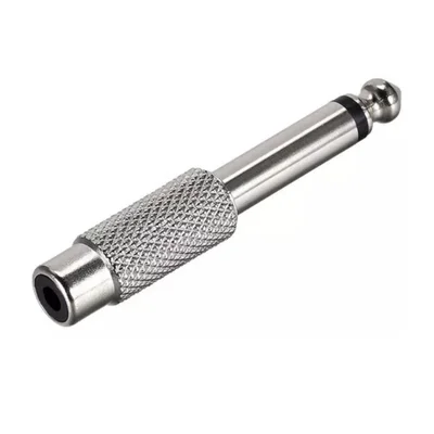 Adaptador P10 Mono P/ Jack Rca Metal - Emb 5 Pçs - Tebera