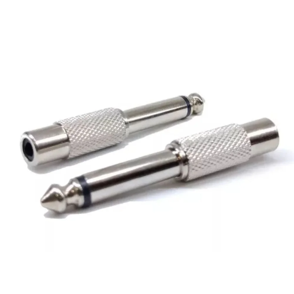 Imagem 5 de 5 do produto Adaptador P10 Mono P/ Jack Rca Metal - Emb 5 Pçs - Tebera